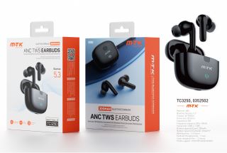 TC3250 NE Auriculares TWS Bluetooth 5.3, Bateria (30mAh*2)Con Estuche Recargable 300mAh, Negro Cód.: 0352502